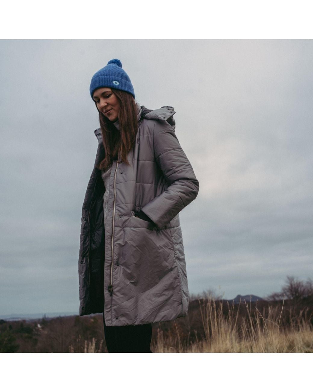 BEIRA Gray Francesca Water Resistant Padded Coat