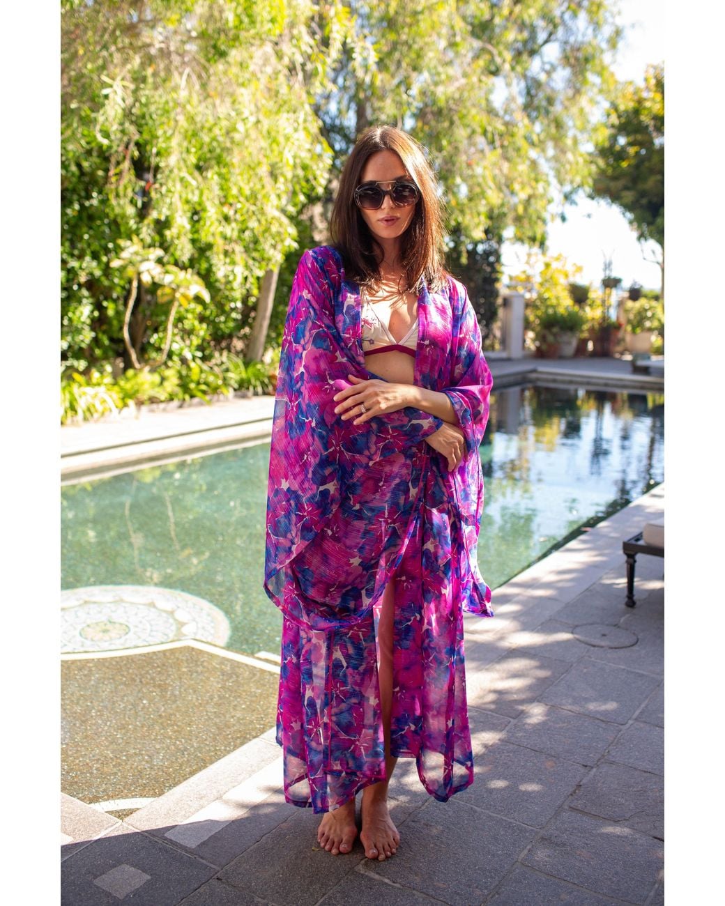 Jennafer Grace Purple Cassandre Watercolor Kimono