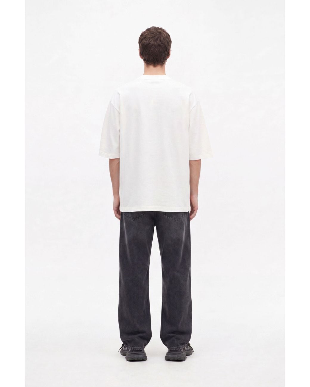 mysimplicated White Neutrals Workwear Ecru Oversized Pocket T-Shirt for men