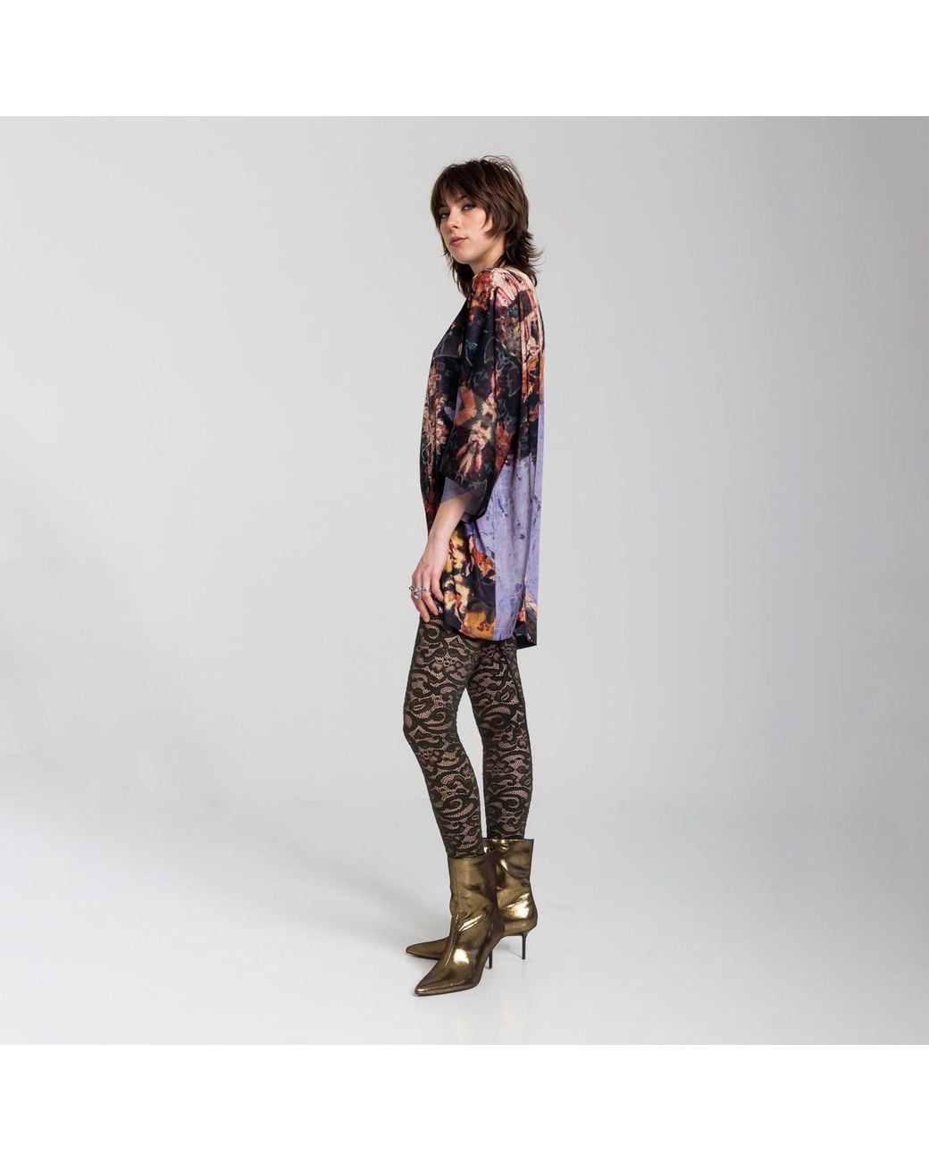 ARTISTA Blue Geisha Printed Satin Dress