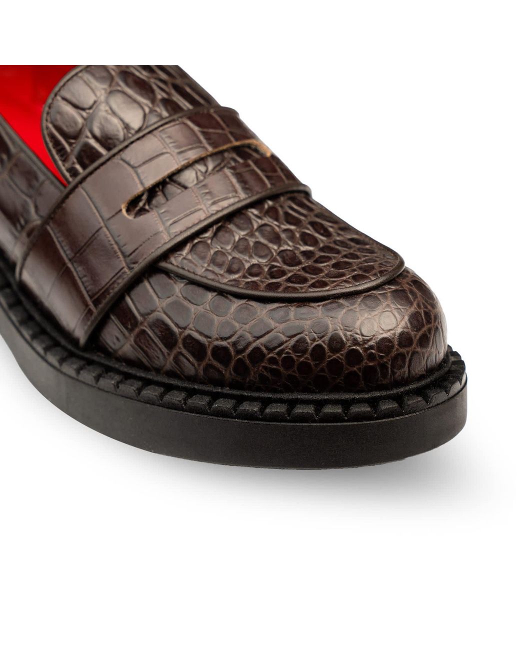 Rosamund Muir London Red Stratford Crocodile Print Loafers