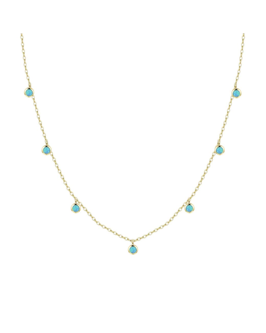 KAMARIA Metallic Opal Dew Drops Reversible Layering Necklace