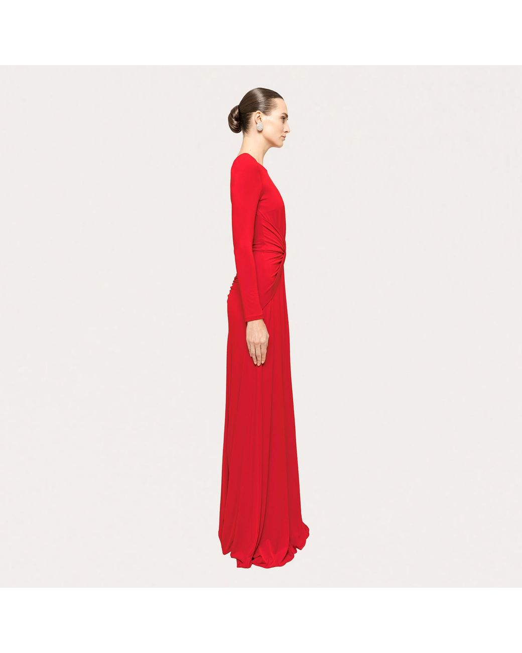 Nissa Red Crystal-Detail Maxi Dress
