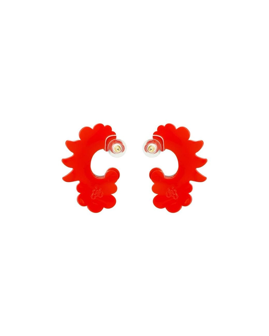 Gissa Bicalho Red Handmade Acrylic Earring Flower Ella