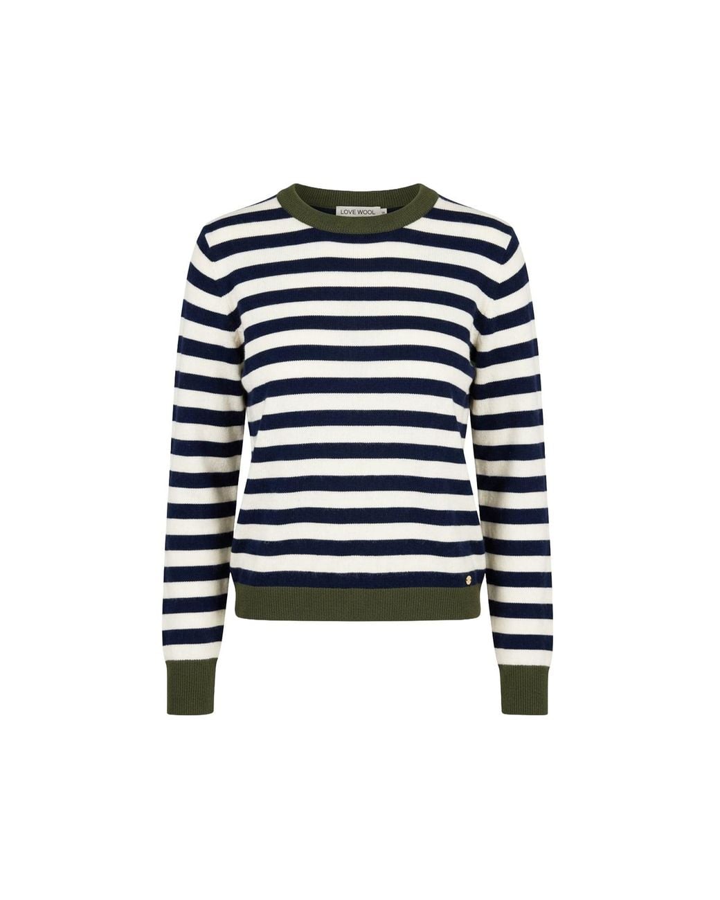 tirillm Black Sasha Basic Cashmere Pullover With Round Neck, Stripes