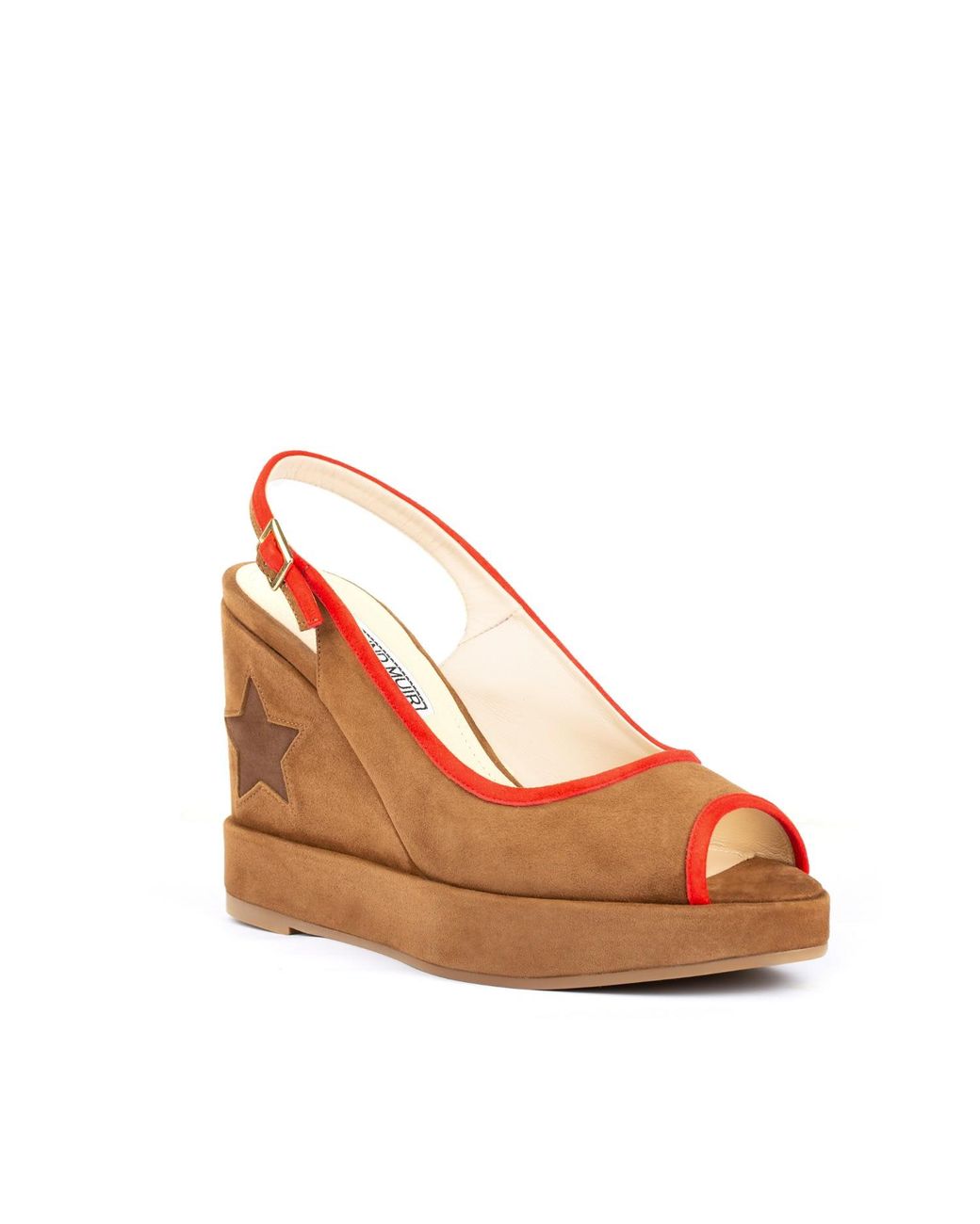 Rosamund Muir London Red Davinia & Suede With Star Wedges