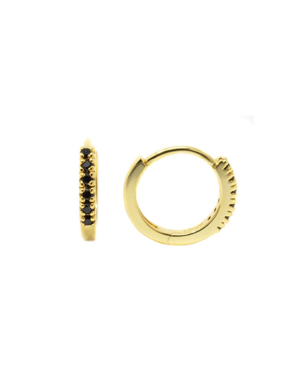 NASI SILVER Metallic Adaya Huggie Hoops- Spinel