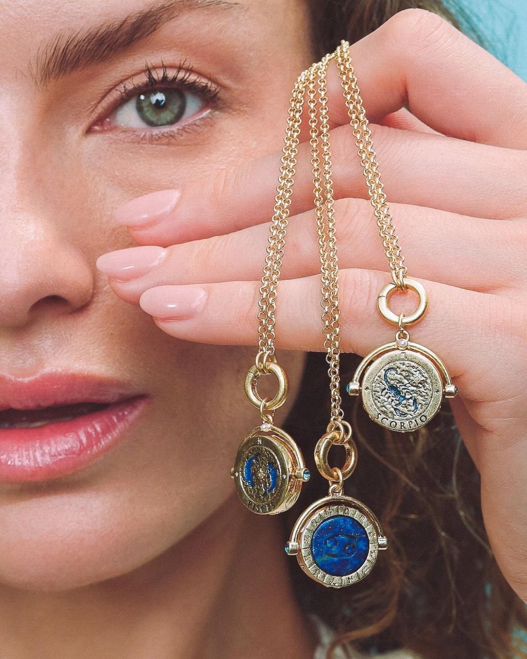 Fable England Metallic Scorpio Zodiac Spinner Necklace