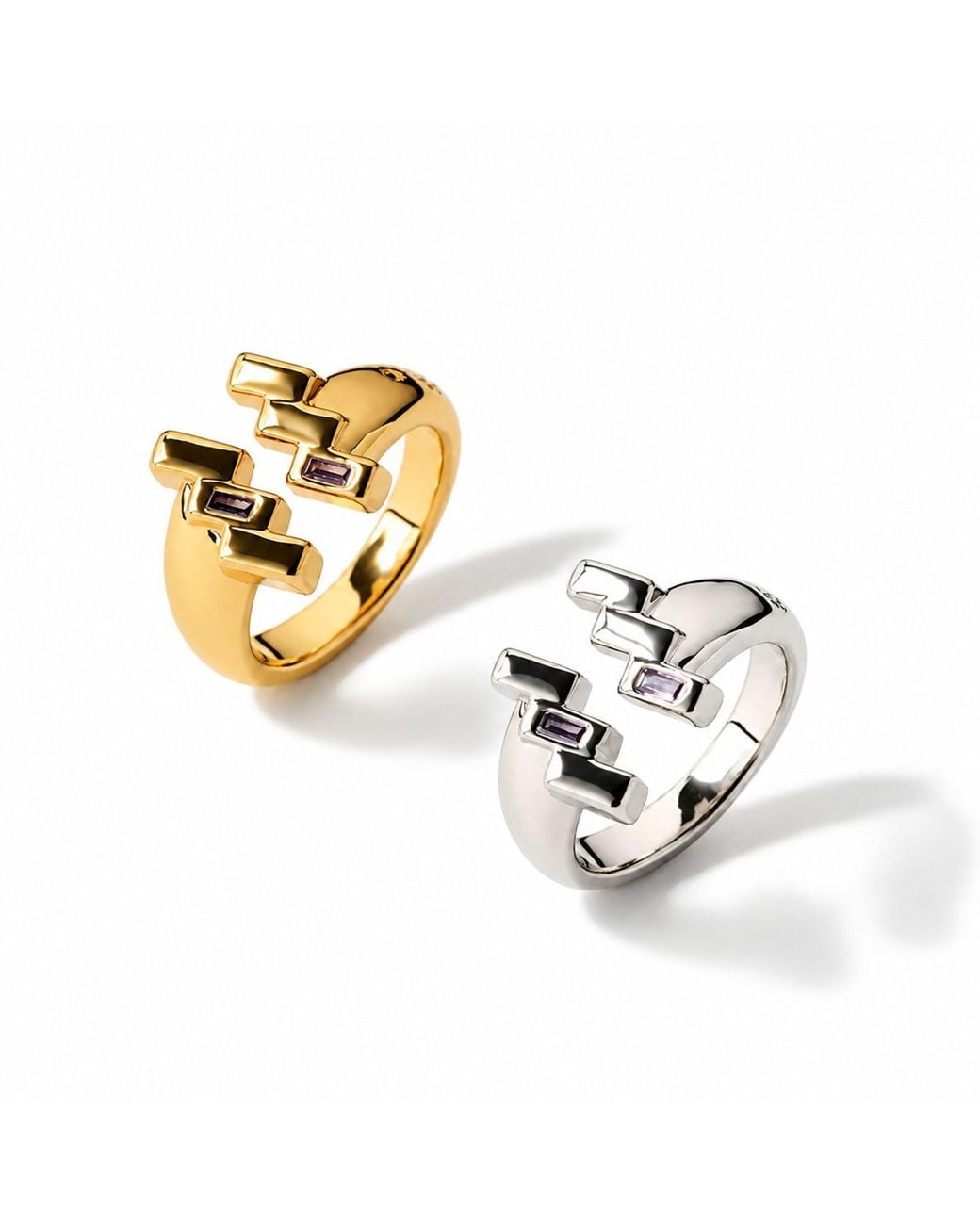 Qibai Metallic Aquarius Zodiac Ring –