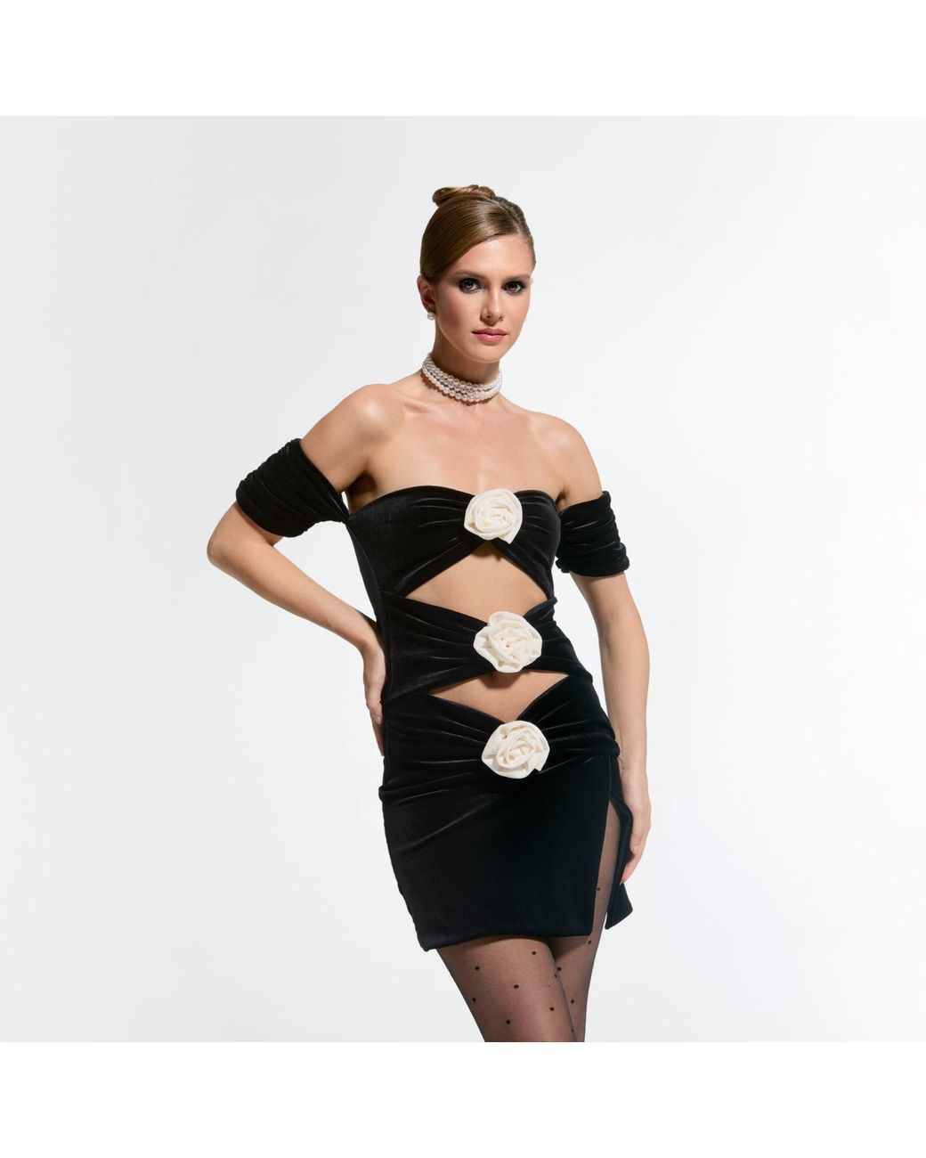 Nur Karaata Black Chanoud Mini Dress
