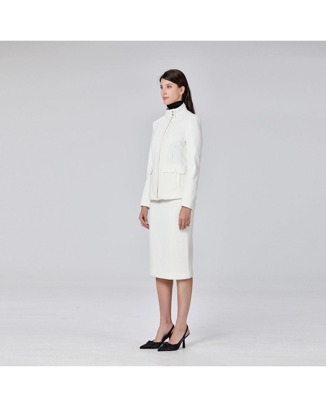 Smart and Joy Blue Straight Minimalist Skirt