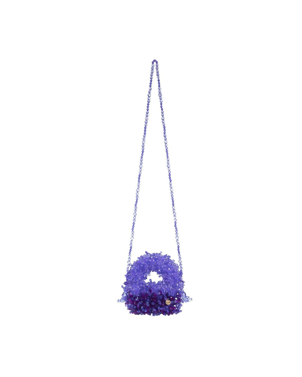 Tillie Beads Purple Fluffy Mini Bead Bag Bear Charm