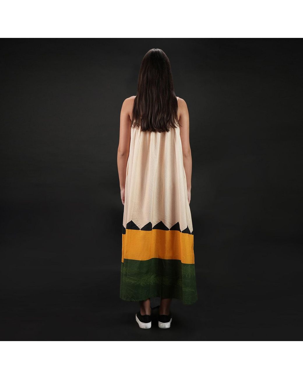 DHARA SHETH DUBAI Yellow Beyond The Horizon Spaghetti Strap Maxi Dress
