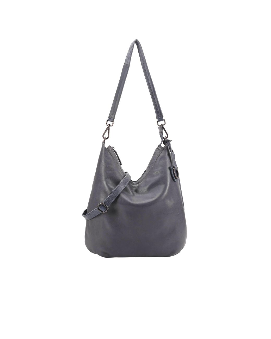 Lloyd Baker Gray Lilaia Leather Hobo/ Shoulder Bag