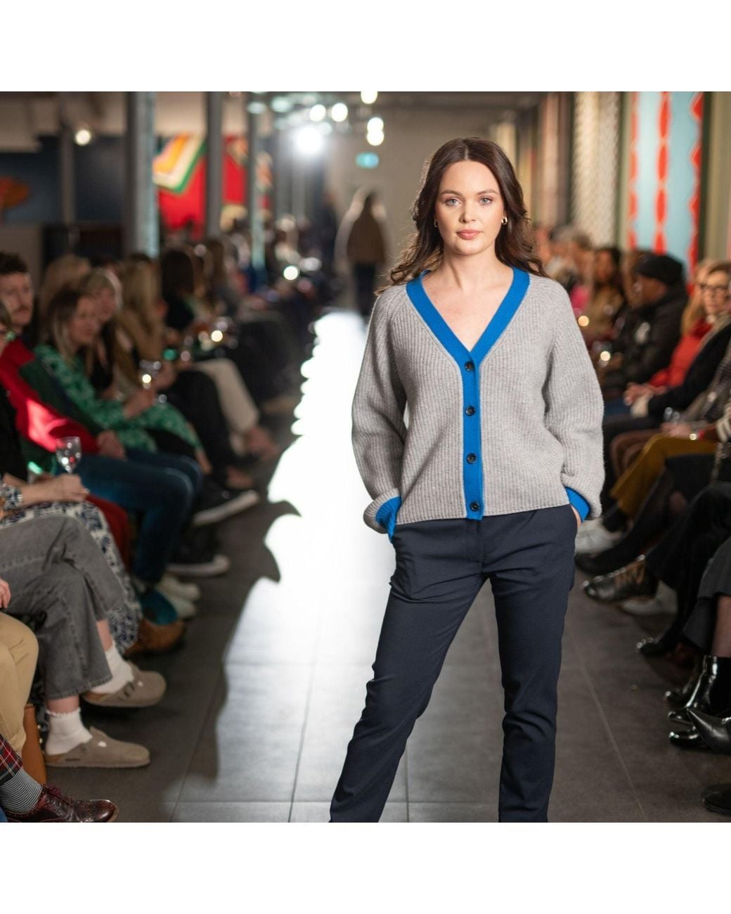 BEIRA Blue Michelle Merino And Cashmere Chunky Knit Cardigan