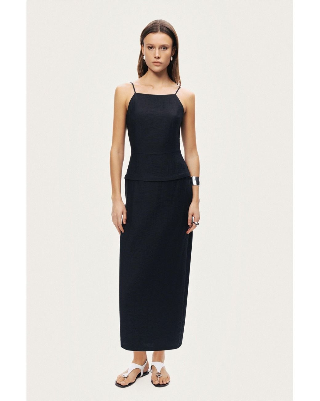 Nocturne Black Spaghetti Strap Maxi Dress