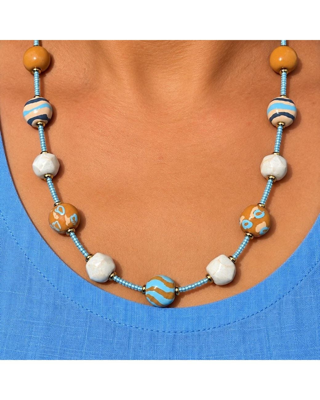 Lala Salama Metallic Neutrals Bohemian Dainty Necklace