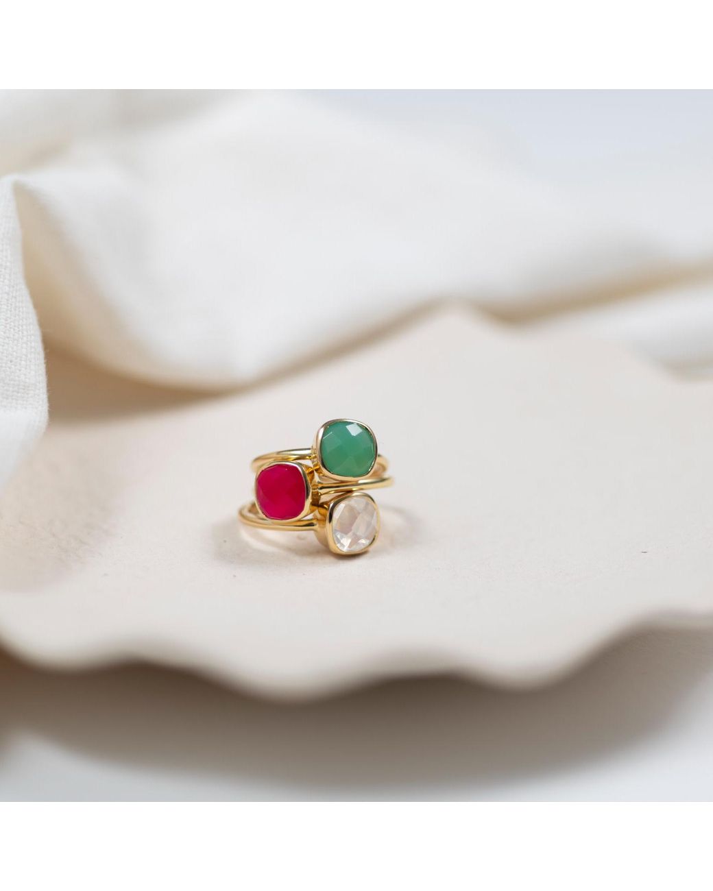 Auree Jewellery Pink Brooklyn Fuchsia Chalcedony And Vermeil Ring