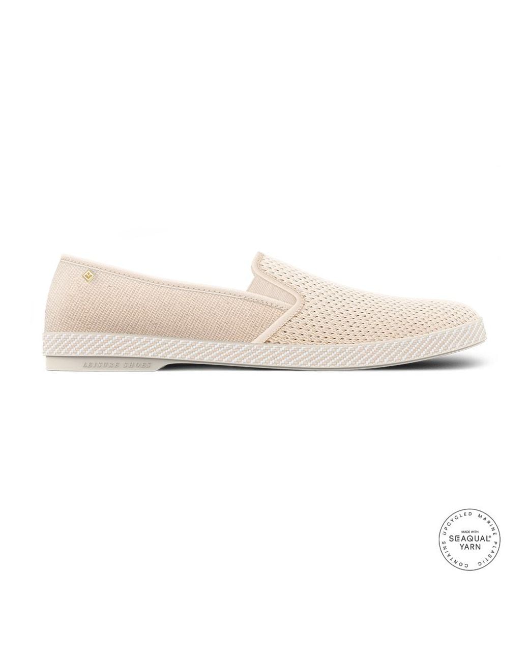 Rivieras White Classic Canvas & Mesh Slip-On Loafer