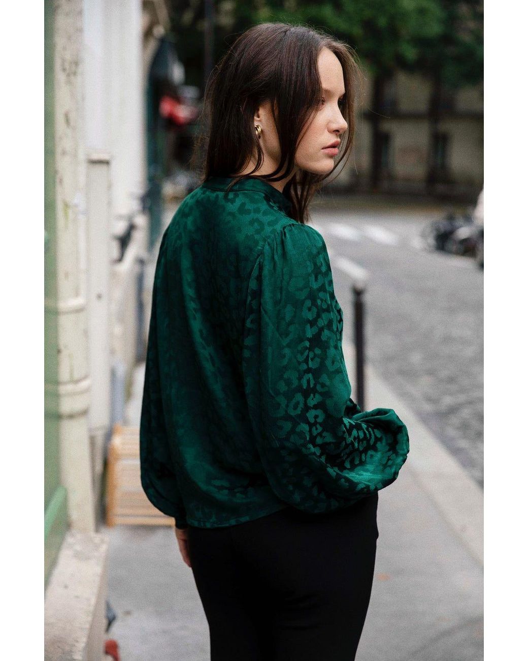 AVANI Apparel Green Hortensia Blouse