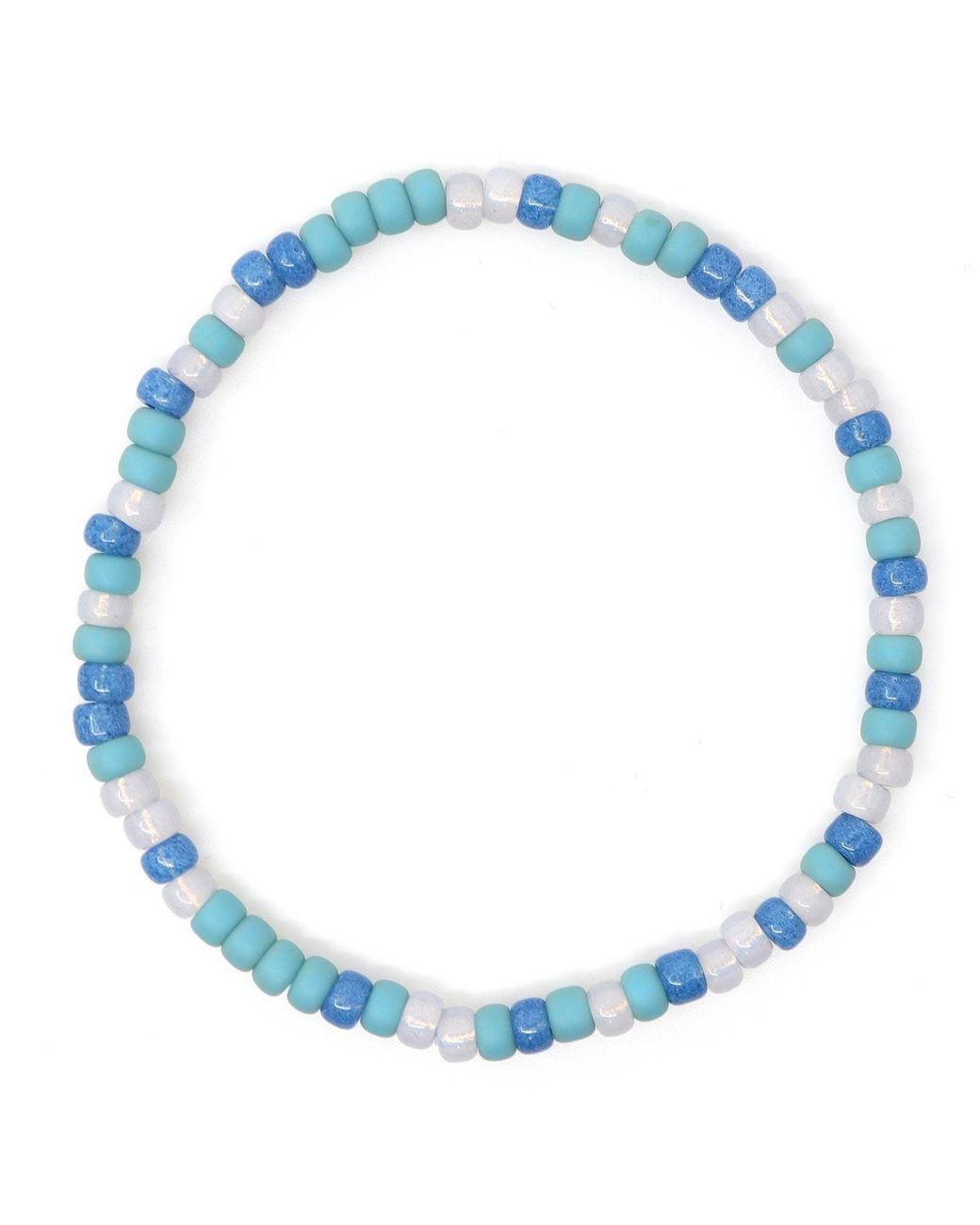 Shar Oke Blue Czech Picasso Beaded Bracelet for men
