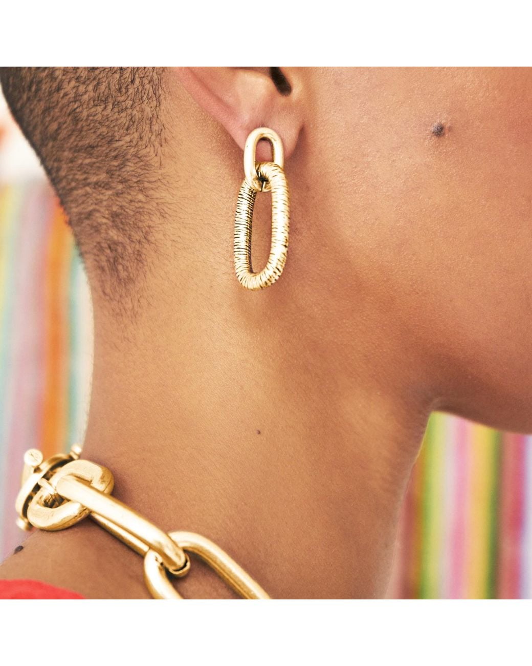 Lovard Metallic Bicycle Chunky Chain Link Earrings