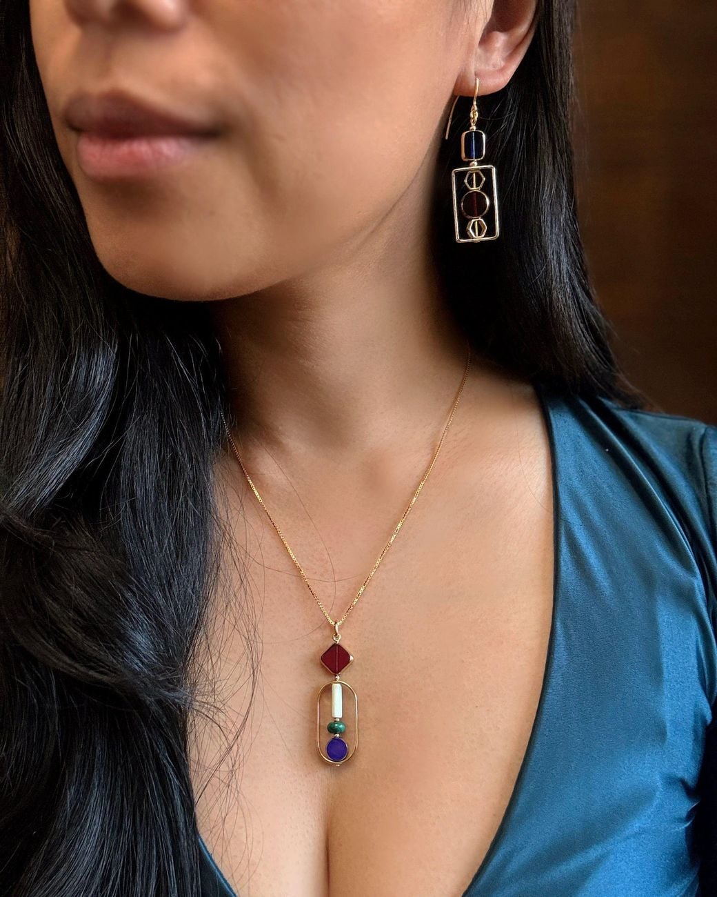 Aracheli Studio Multicolor Art X Malachite Necklace