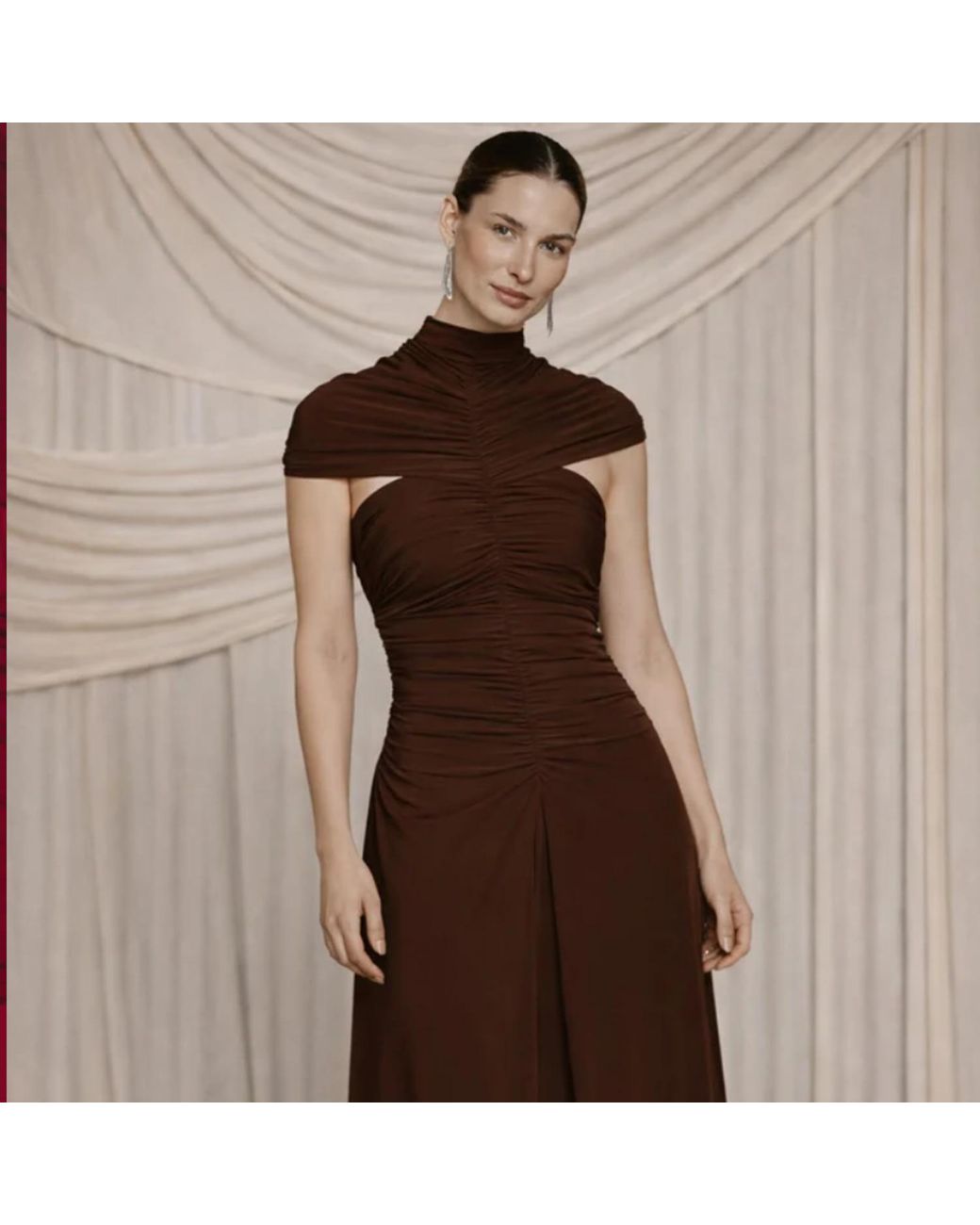 Koahari Brown Drama Dress
