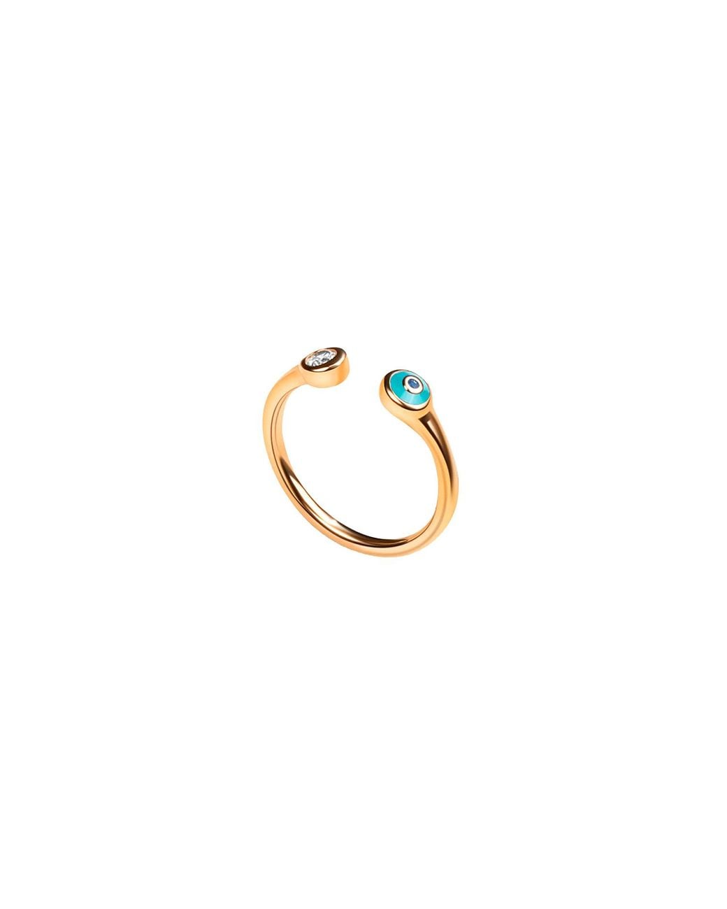 Karma and Luck Metallic Enamel Evil Eye Ring – Protection Statement Jewelry – Defensive Shield