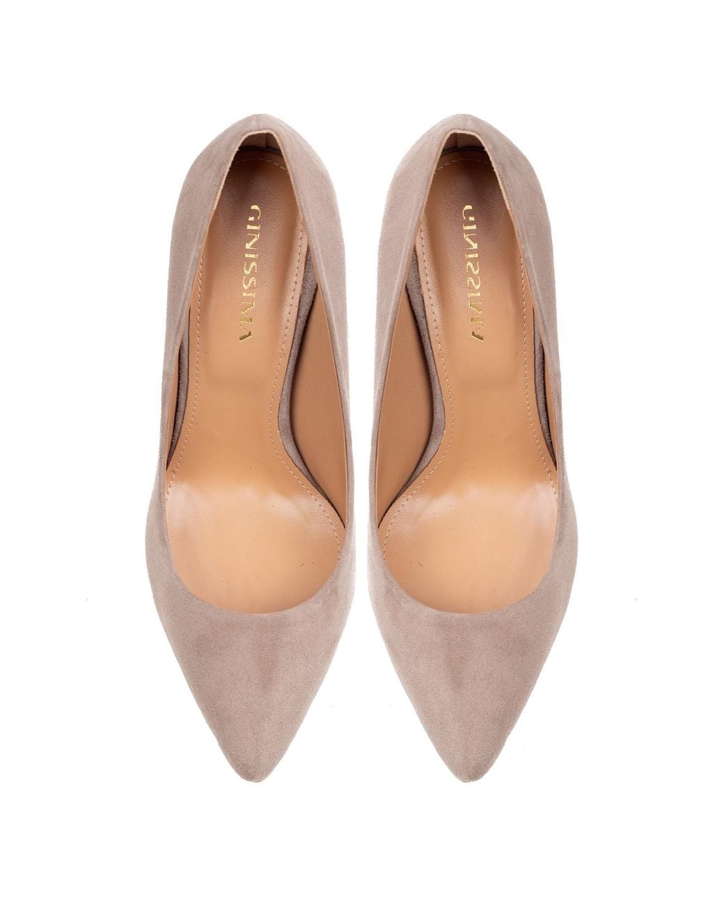 Ginissima Pink Neutrals Alice Nude Stiletto Suede Leather Shoes