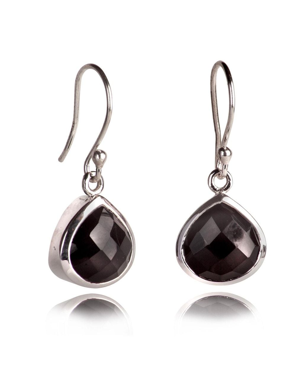 The Jewellery Store London Brown Pear-Shaped Onyx Earrings