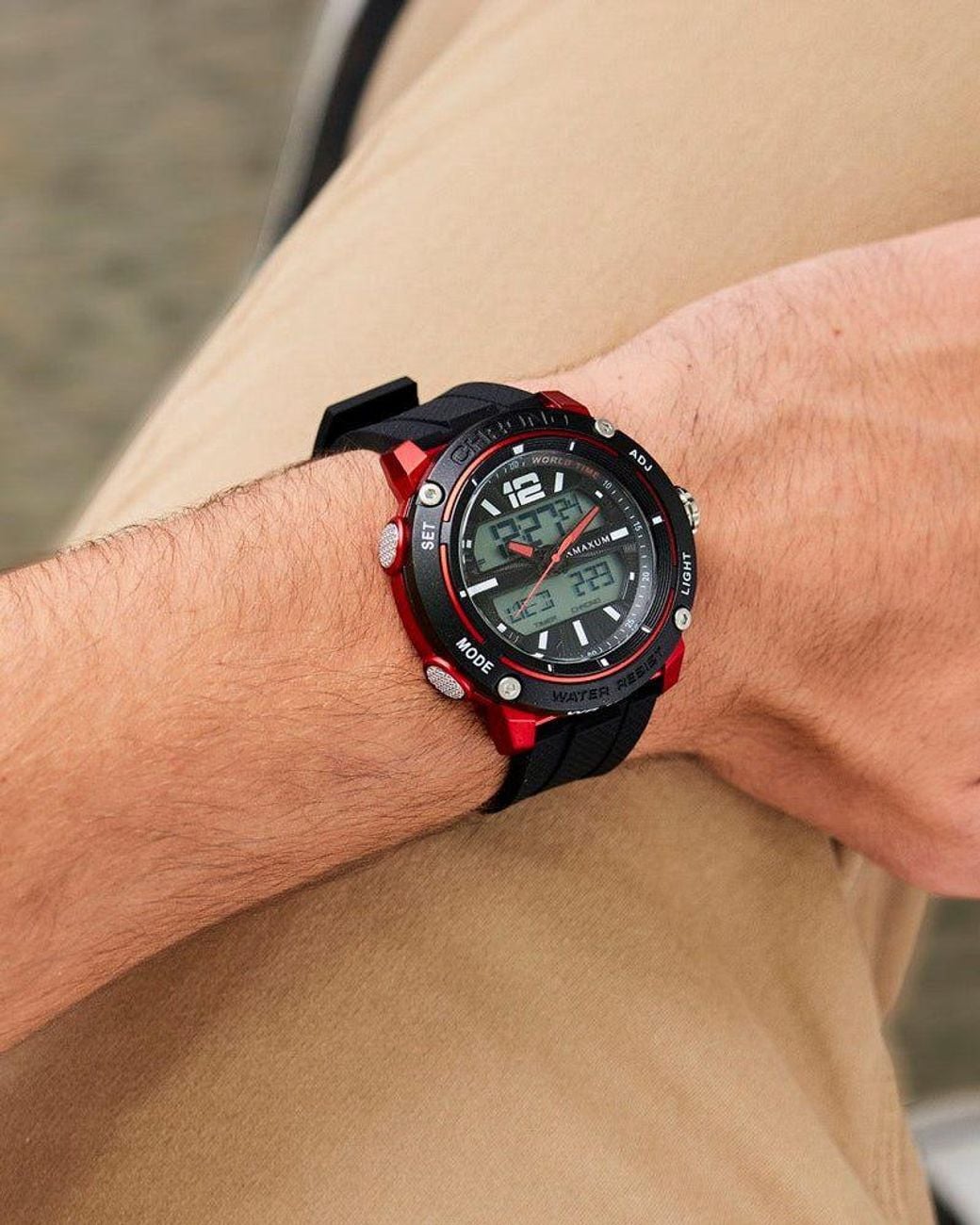 Maxum Gray Conquest Analogue Digital Watch for men