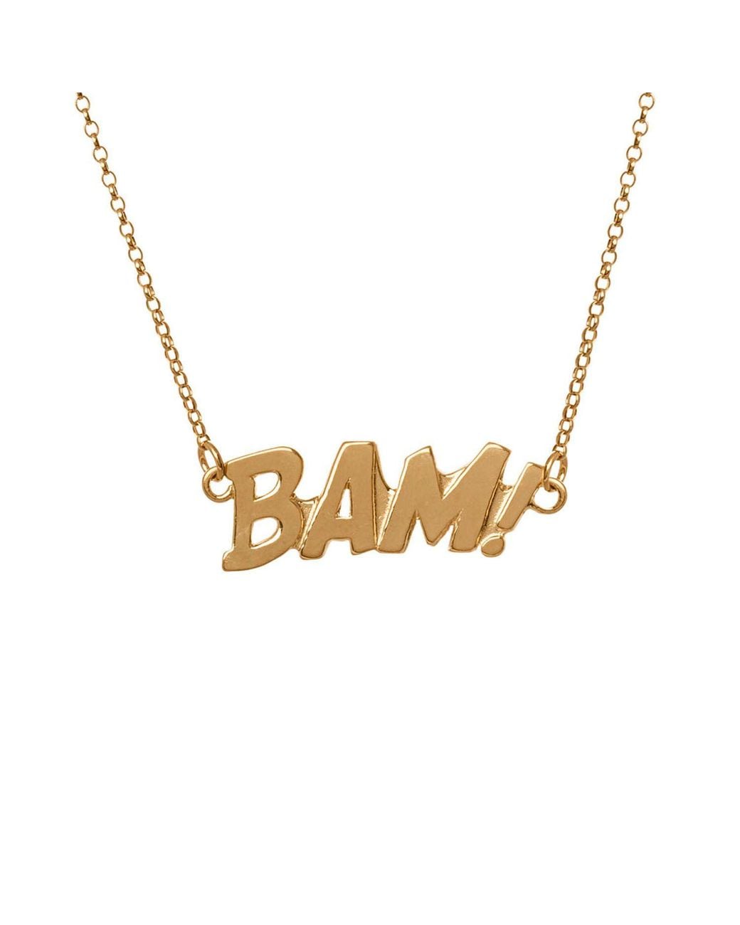 Edge Only Metallic Bam! Letters Necklace 18Ct Vermeil