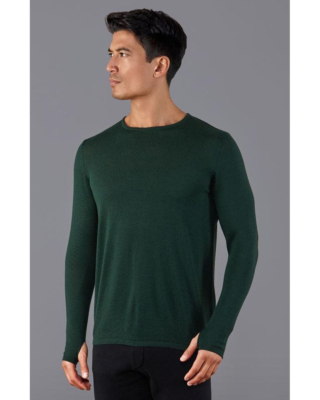 Paul James Knitwear Green Heavyweight Merino Activewear Training Kratos Top for men