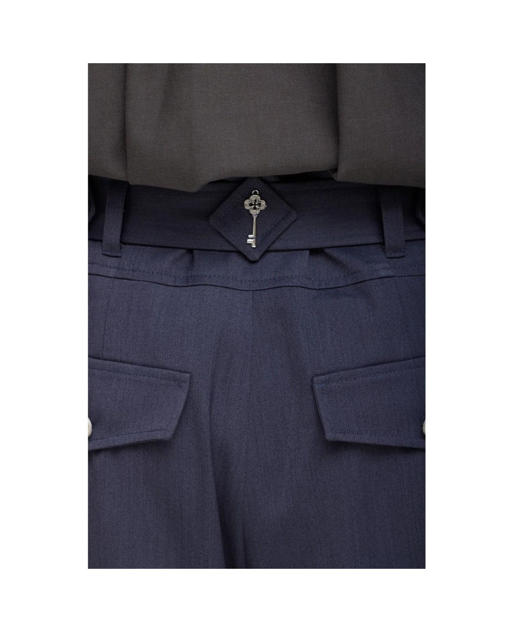 Julia Allert Blue Pleated Utility Palazzo Trousers –