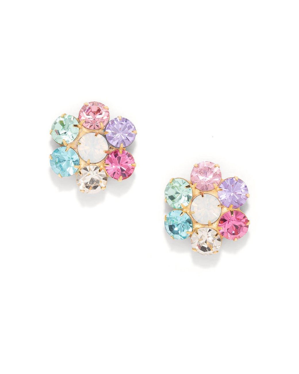 The Pink Reef Metallic Handcrafted Floral Crystal Studs