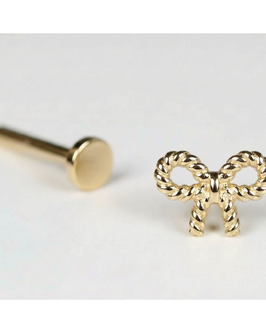 Melt'm Jewelry Metallic Dainty Bow Flat Back Earrings