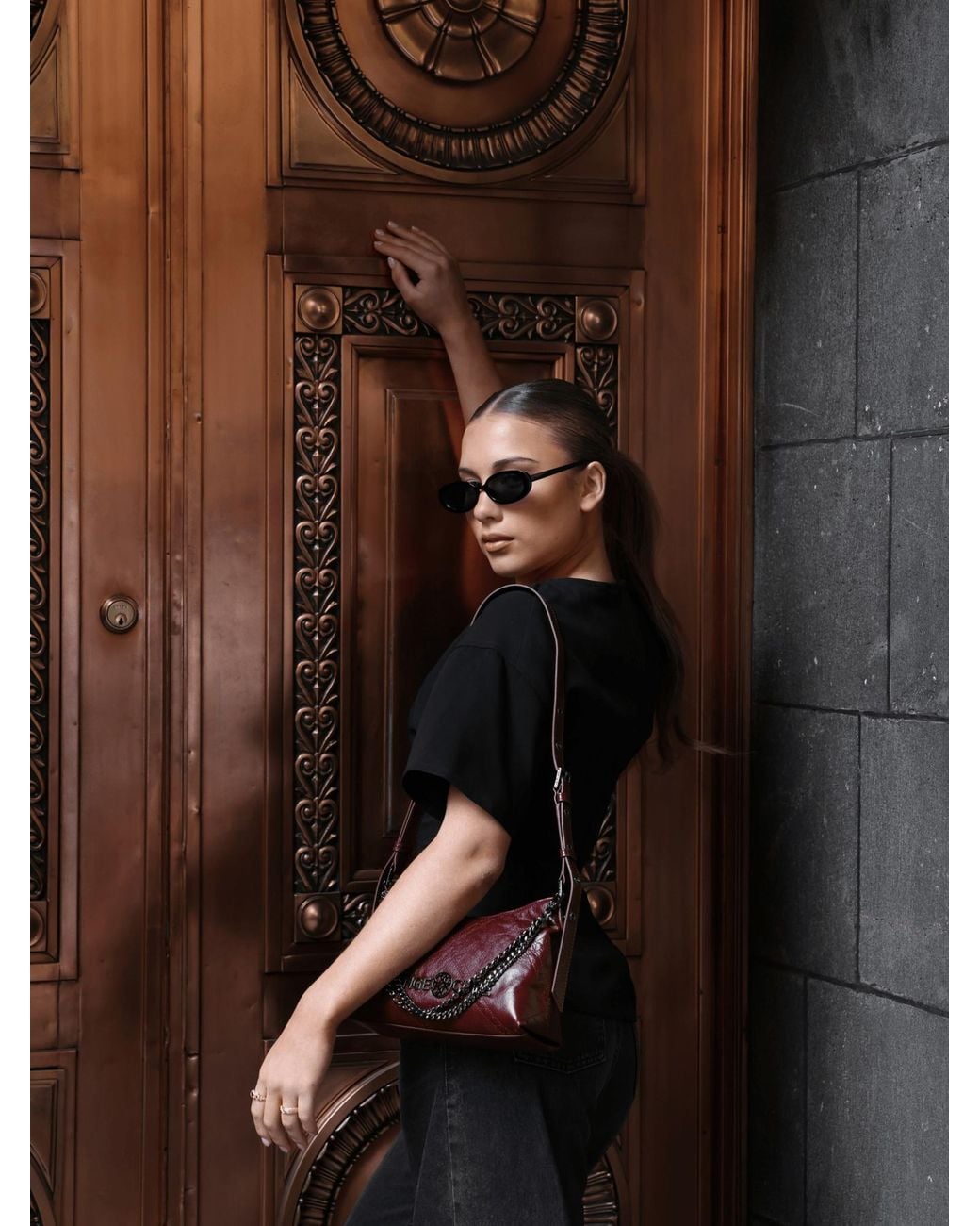 Orange Cube Purple Metropolitan Shoulder Bag