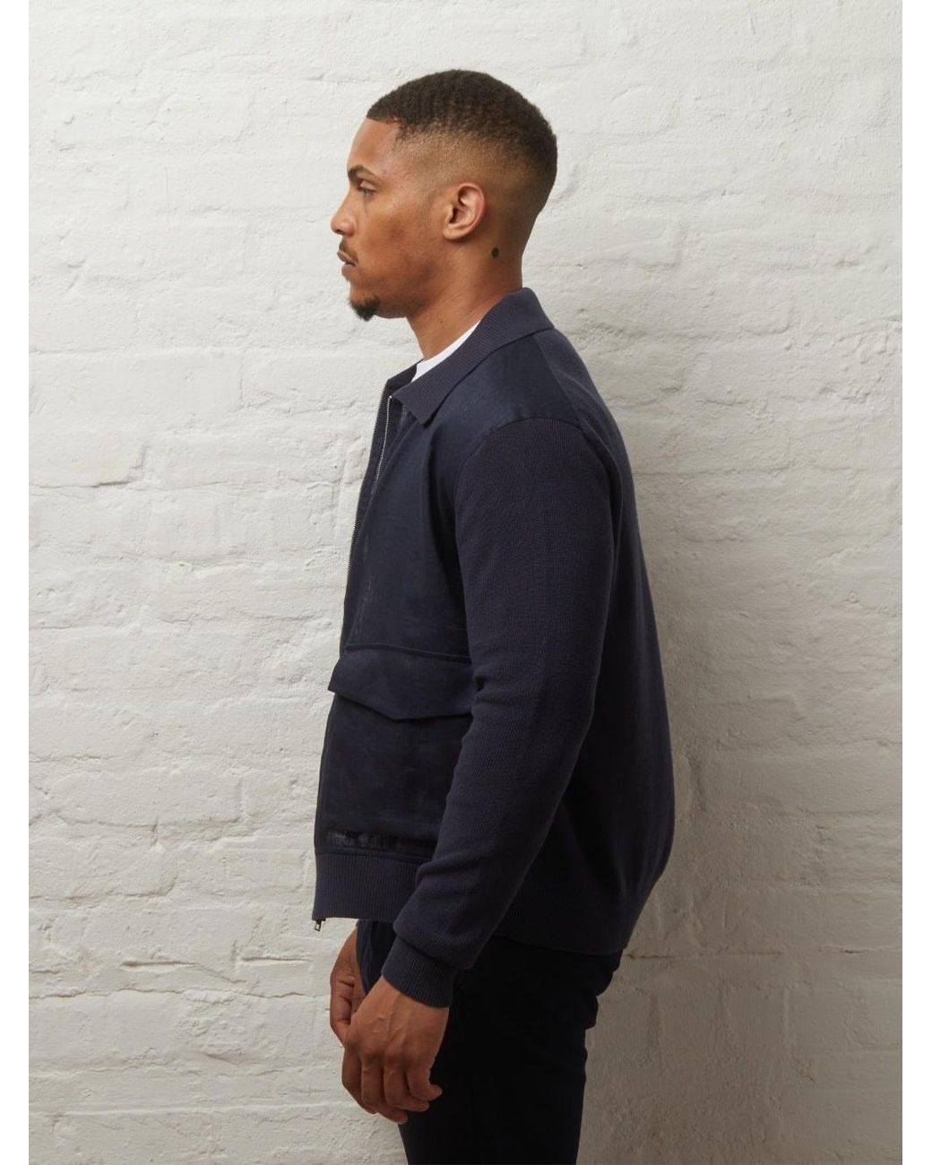 Guards London Blue Carter Linen & Knitted Casual Jacket for men
