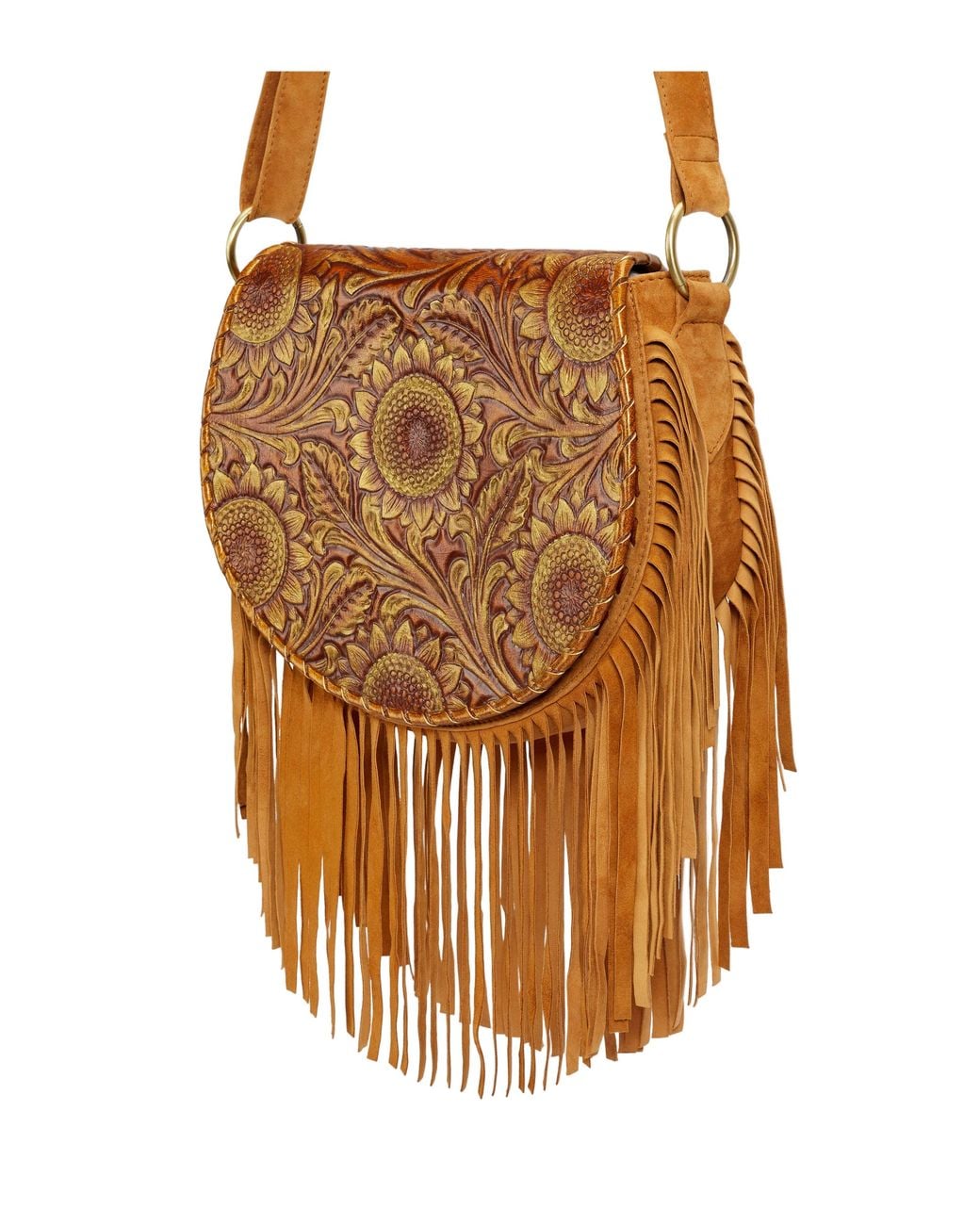 Jodi Lee Brown Anahita Sunflower Bag Antique Medium Dark Tan