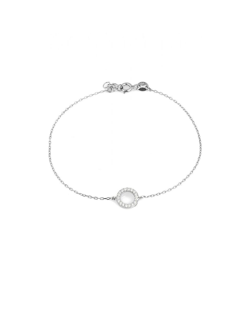 Spero London White Circle Bracelet & Circle Drop Earring Set