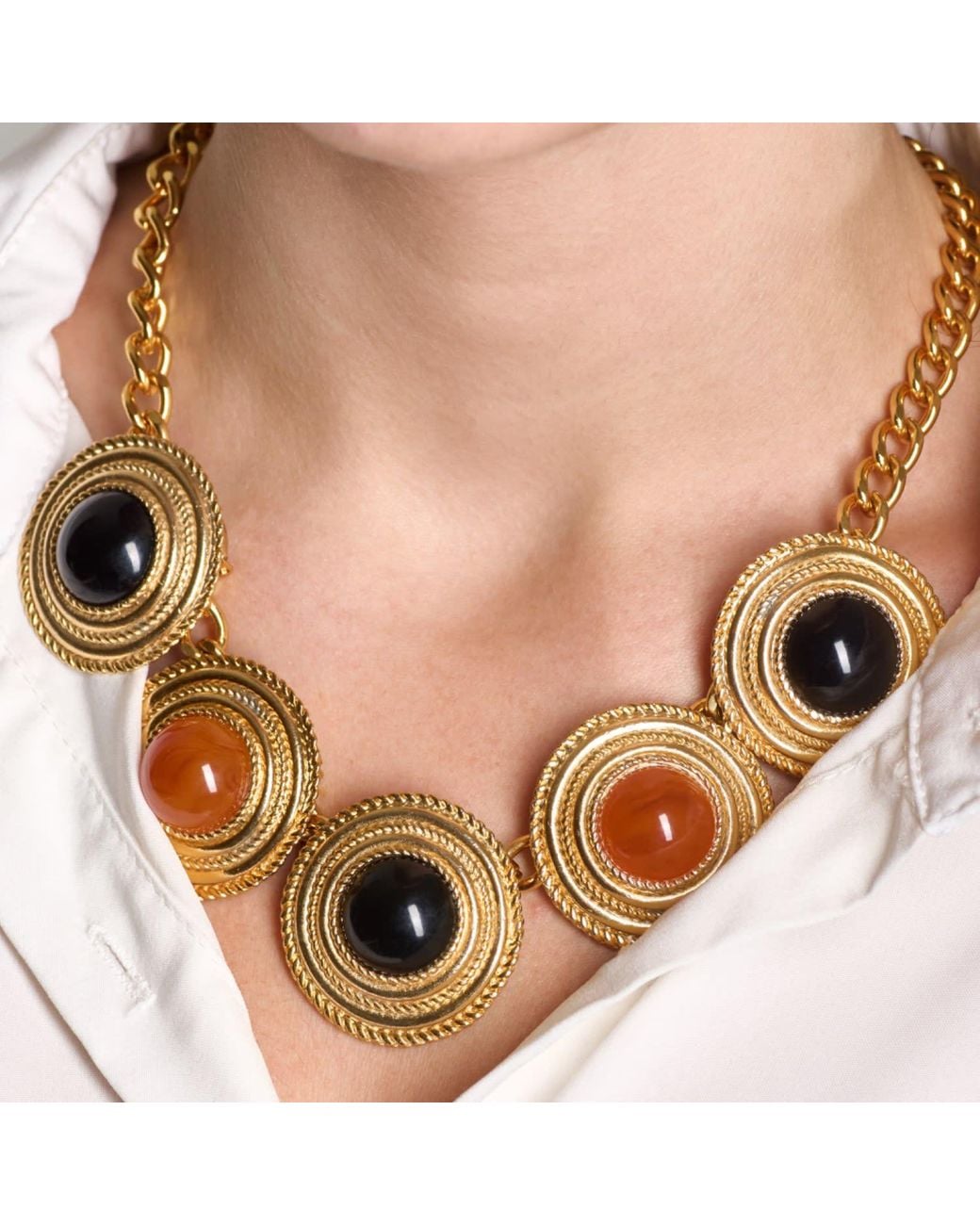 Caramel Vintage Jewellery Metallic Cilla Necklace