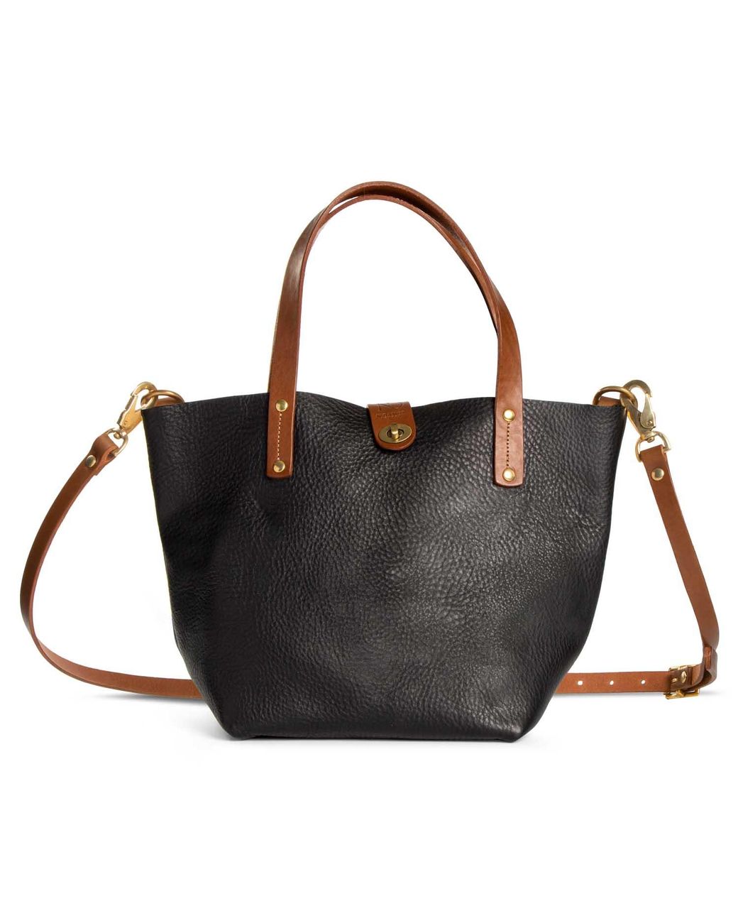N'damus London Black Adanna Leather Tote Bag