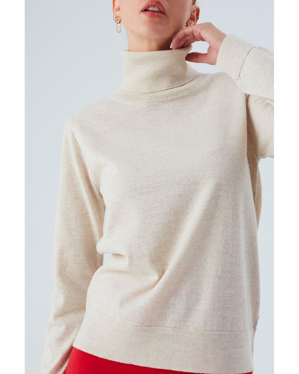 Peraluna Natural Neutrals Valeria Fine Turtleneck Pullover
