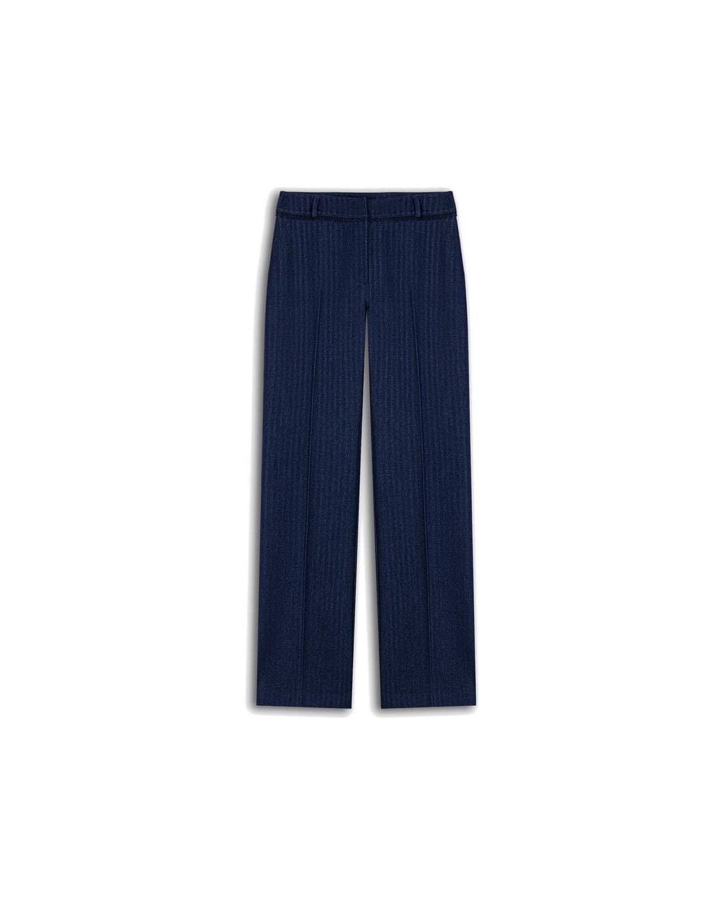 Nocturne Blue Pinstripe Straight Leg Trousers