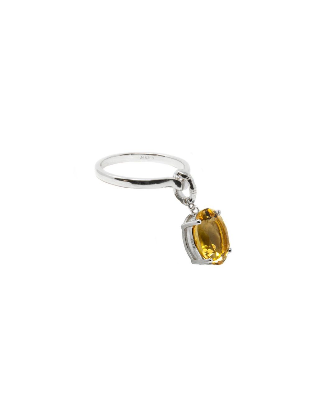 NASI SILVER Metallic Crystalis Dancer Ring- Citrine