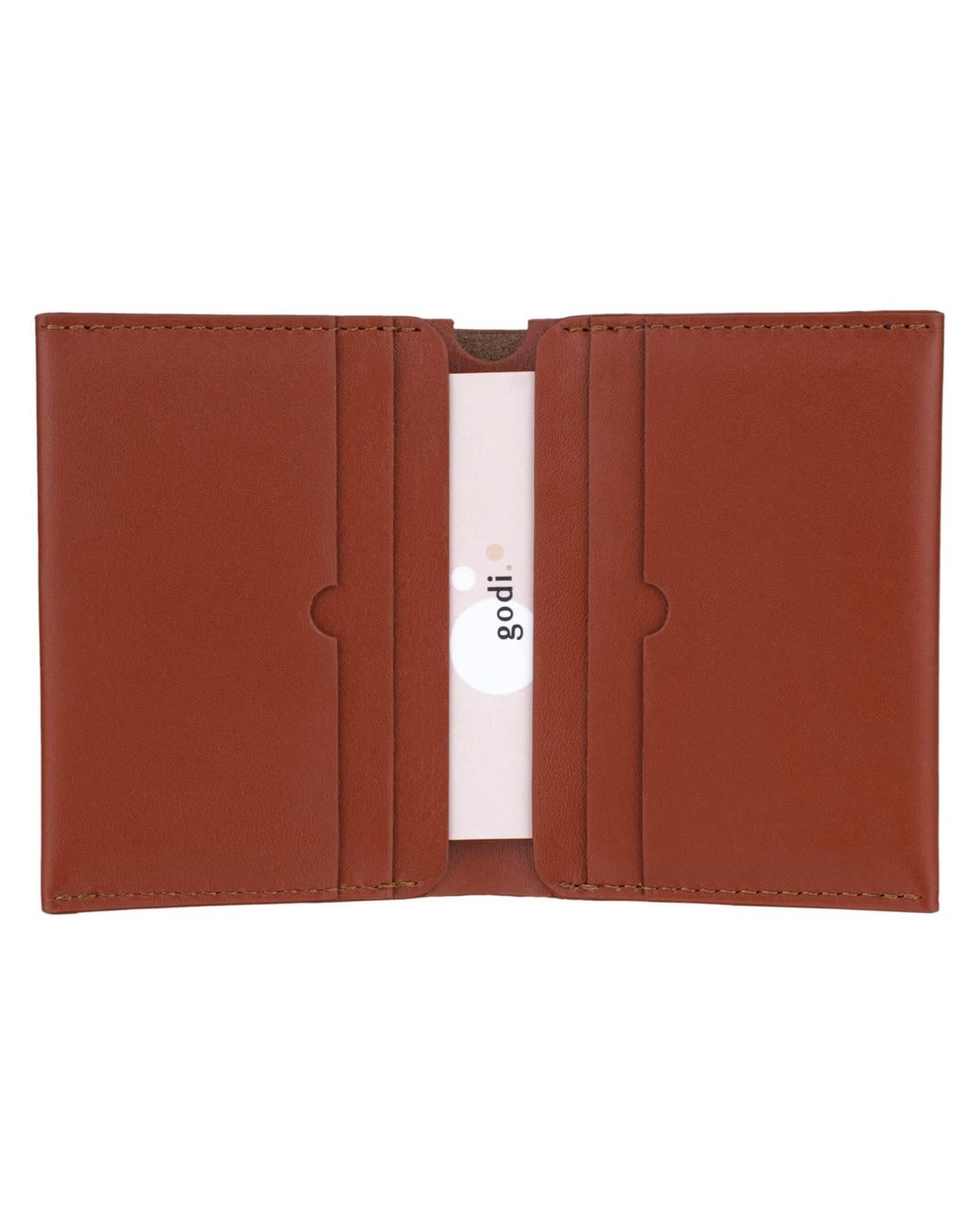 godi. Brown Bifold Leather Wallet for men