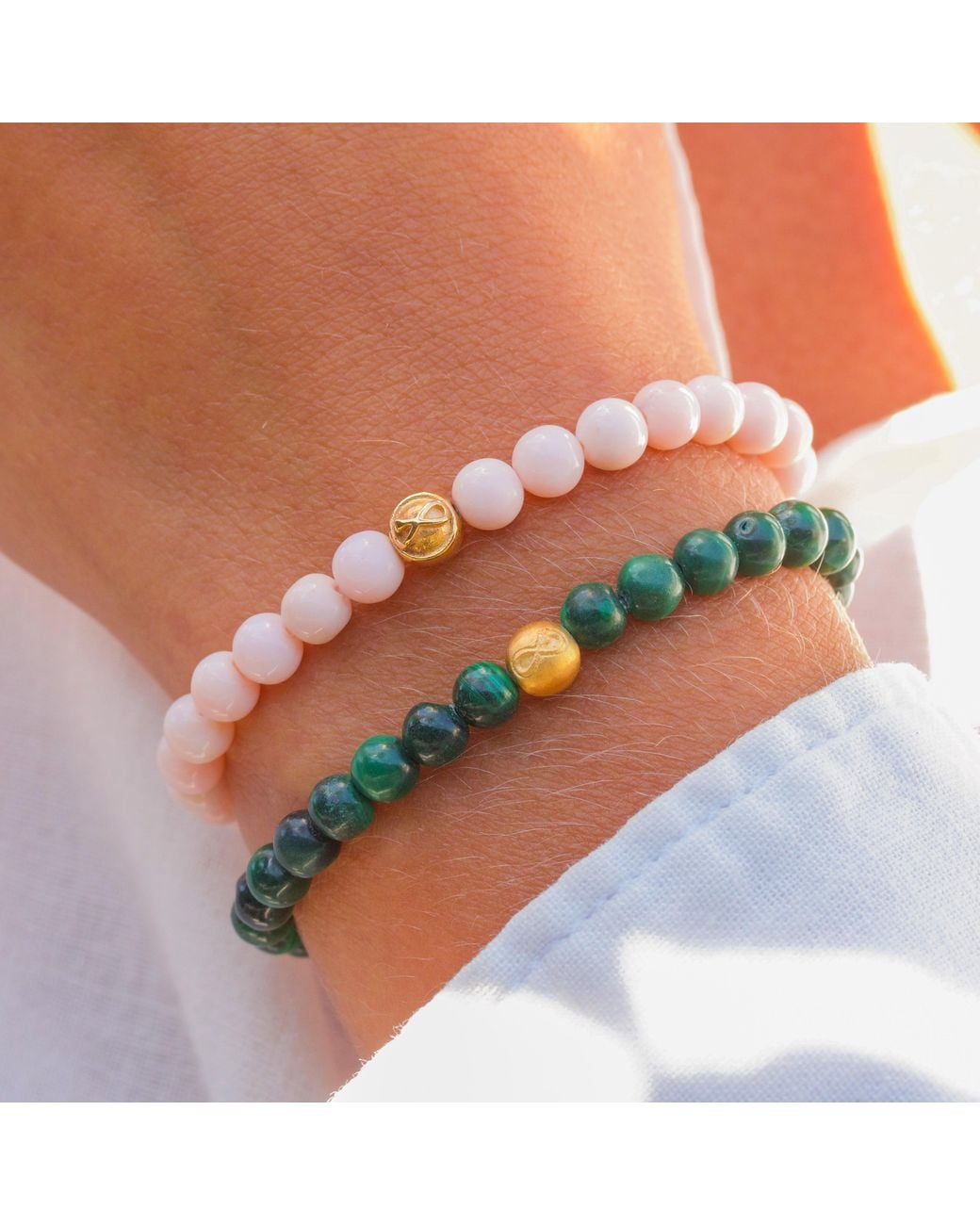 With Love Darling Pink Infinity Opal Bead Bracelet