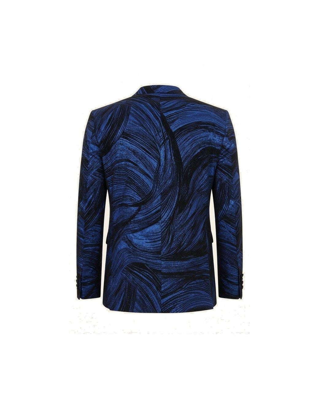 Ron Tomson Blue Cascading Peak Lapel Tuxedo Jacket for men