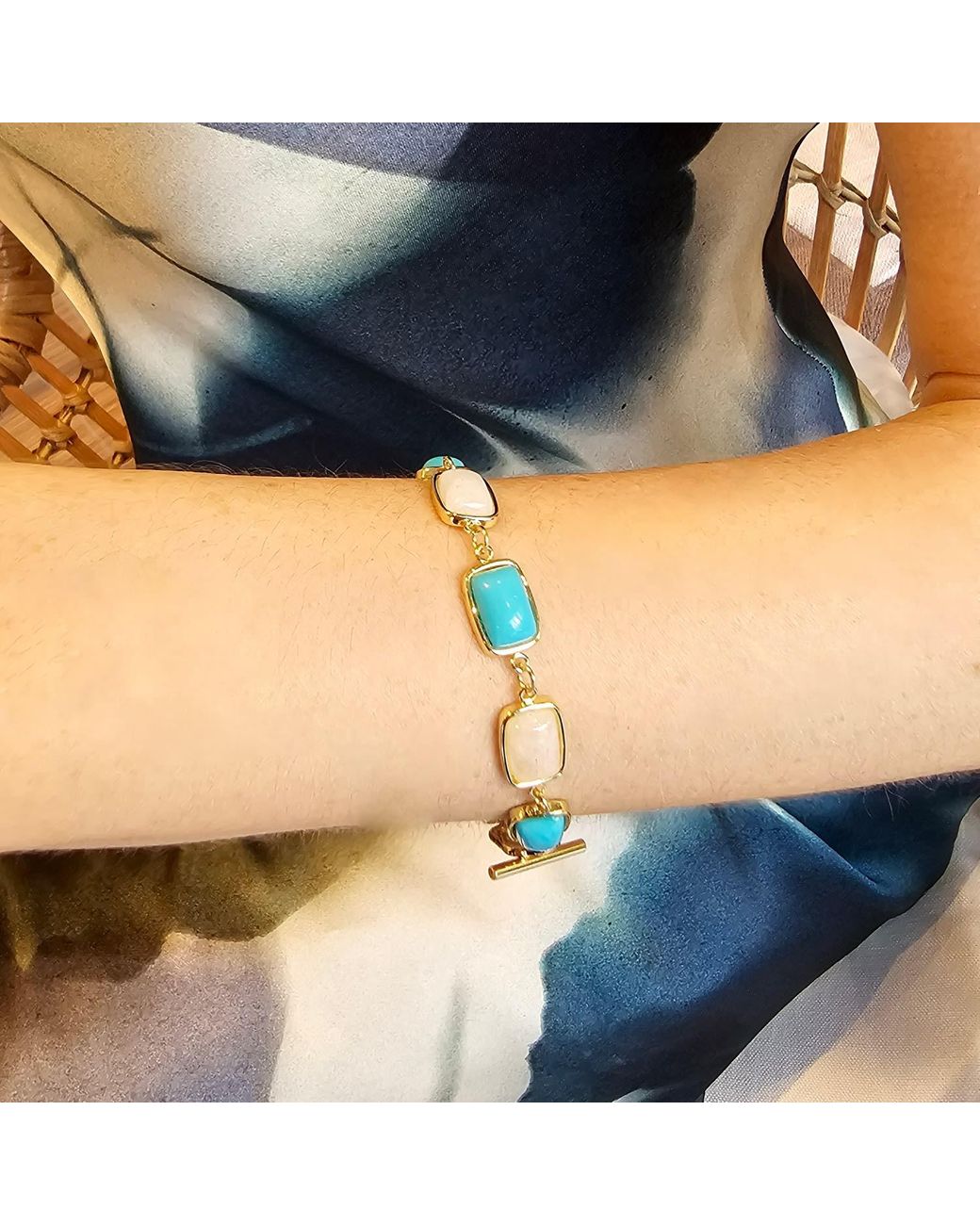 Farra Blue And Moonstone Elegance Bracelet